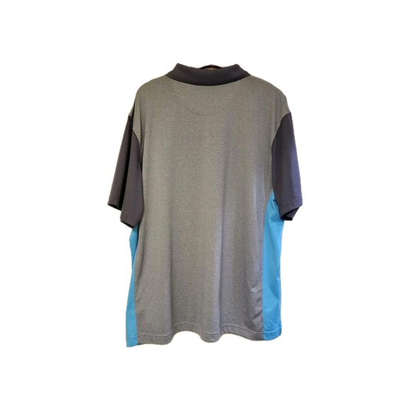 Haggar Polo Cool 18 Performance  Mens 2xl Light Grey With Blue Accent - Picture 2 of 5